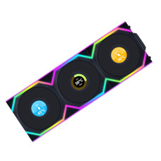 Lian Li UNI Fan SL120 - LCD Wireless 120 - Triple Pack - ARGB Fan - 1.6" LCD Display - 2.4 GHz Wireless Signal for RGB & Fan Control - Controller Included and Required - Black (12SLLCD1W3B)
